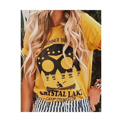 Summer 1980 Crystal Lake Camp Counselor top tee Christian Tee Summer Short Sleeve harajuku Style T-shirt drop ship