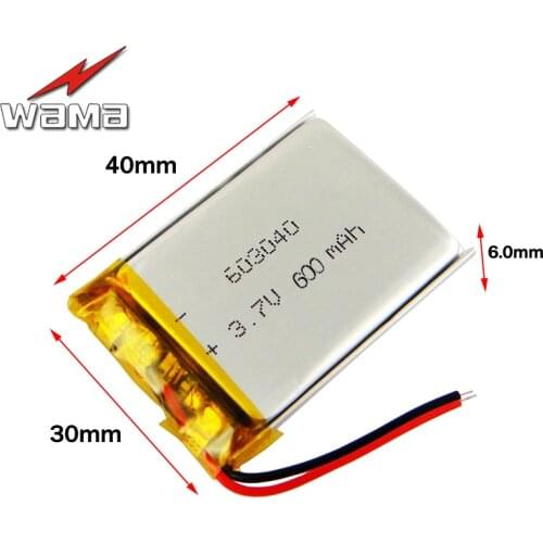 WAMA 603040 3.7V Li-polymer Rechargeable Battery Over-charge Protected PCB for Beauty Devices LED MP3 Medical use