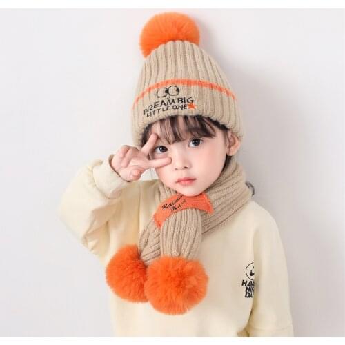 Cute Winter Hat for Kids 2 Pcs/Set Boy Hat and Scarf Cap Scarfs Cotton HIGH Quality