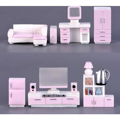 Mini Resin Ornament Modern Home Small Furniture TV Cabinet Audio Dressing Table Kettle Mirror Computer Water Dispenser