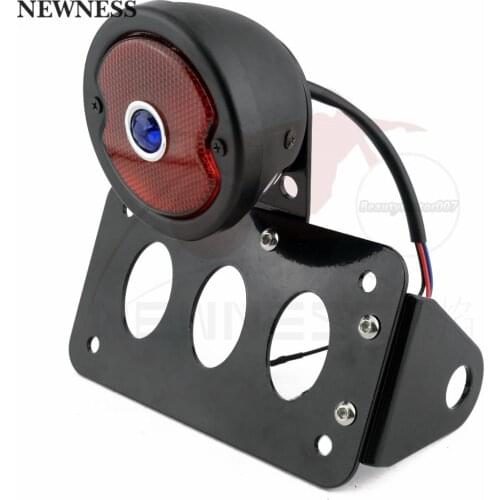 Motorcycle Side Mount Taillight License Number Plate Bracket LED Aluminium For Harley Sportsters Bobber Chopper Rear Stop Light