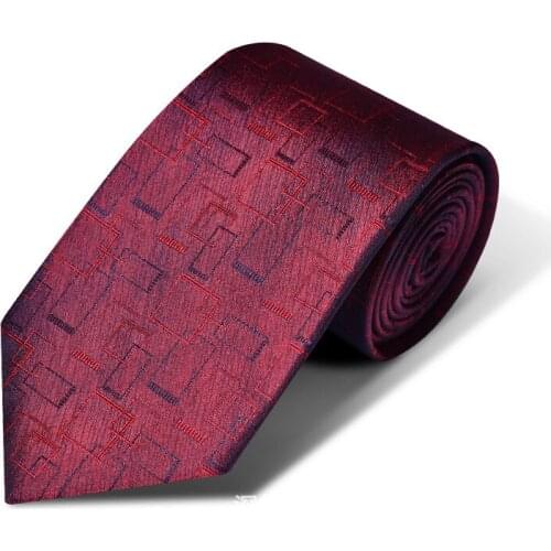 TOP Quality 8 CM 100% Silk Ties for Men Brand New Wedding Party Business Suit Dresses Necktie With Gift Box ( Red )