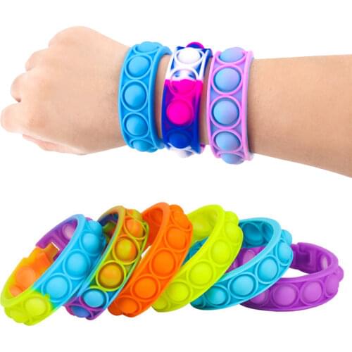 New Fidget Toys for Children Push Bubble Dimple Bracelet Decompression Toy Adults Anti Stress Reliever Sensory Toy Kids Gift