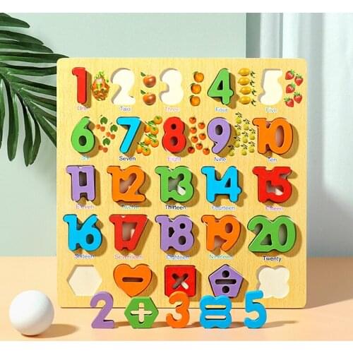 New Kids Wooden 3d Alphabet Number Puzzle Baby Colorful Letter Digital Geometric Educational Toy For Toddler Boy Girl Gift