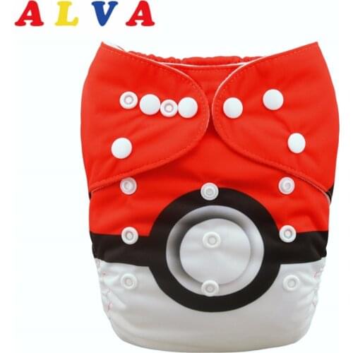 Alvababy New Positioned Printed Baby Pocket Nappy with 1pc Microfiber Insert YD63