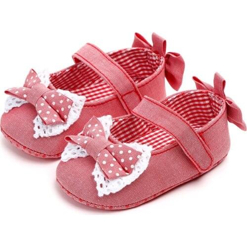 Aby 0-18M Princess Newborn Infant Baby Girls Shoes Christmas Baby Shoes Bow First Walkers Non-slip Footwear Crib Shoes
