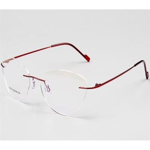 Memory Alloy Cat Eye Rimless Glasses Frame Unisex Progressive Multi-focal Lens Optical Eyewear See Near Far Reading Eyeglasses