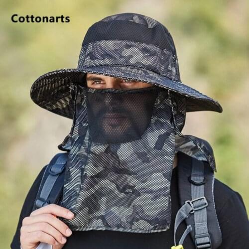 3-piece Summer Sunscreen Sets New Snake Pattern Camouflage Mens Sun Hat Shawl Sun Protection Mask Fishing Cap Motorcycle Cap