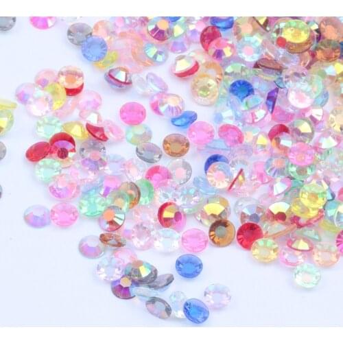 Clear AB 6mm 500pcs Resin Rhinestones Flatback Non Hotfix Glue On For Nails Art Decoration DIY 3D Jewelry Making