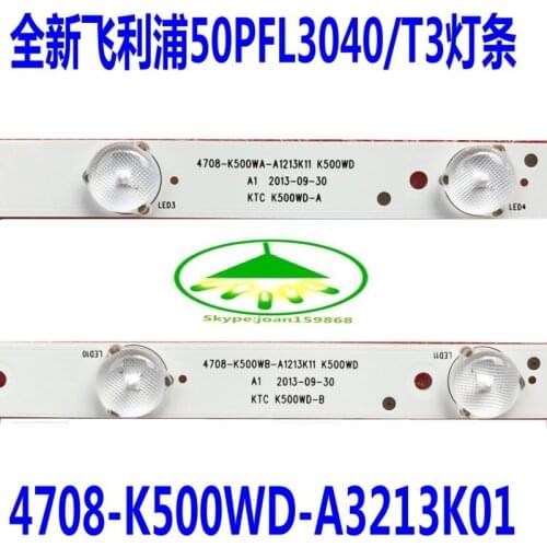 10 pcs/lot led backlight 100% New good quality for philips 50PFL3040/T3 lamp bar 4708-K500WD-A3213K01 /A3213K11