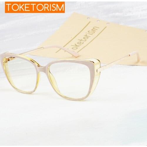 Toketorism 2021 Vintage Computer Glasses Mens Optical Glasses for Women Anti Blue Light Eyeglasses 4402