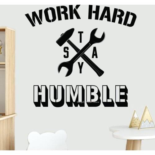 Work Hard Stay Humble Quote Wall Sticker Office Home Decoration For Living Room Removable Art wallpaper Murals bedroom DG247