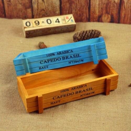 Vintage Garden Plant Pot Decorative Succulent Planter Wooden Boxes Crates Rectangle Table Flower Pot
