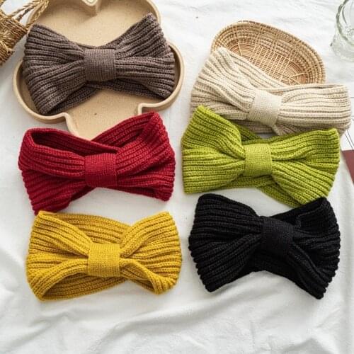 Women Knit Headdress Female Warm Hair Accessories Wide Cross Elastic Headband Autumn Winter Hairbands Headwear Head Bands