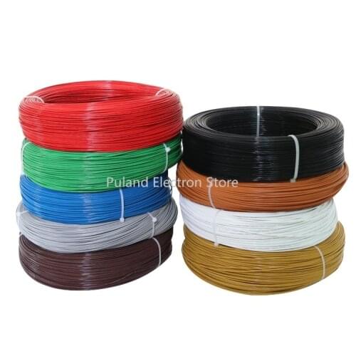 20AWG UL1332 PTFE Wire 1 meter Plastic Insulated High Temperature Electron Cable Lamp DIY Tinned Copper Line Colorful