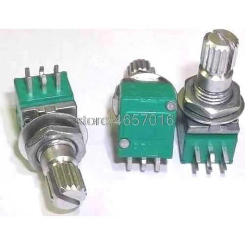 5pcs x 6pin RK097G B5K B10K B20K B50K B100K B500K 15mm duplex potentiometer audio 097 sealed potentiometer FUSE