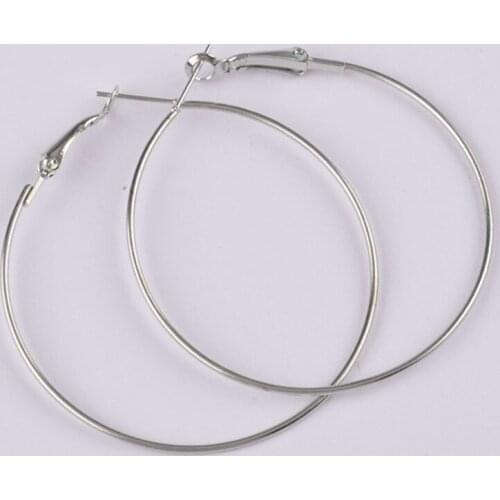 500pcs rhodium plated 30mm hoop earring findings round circle ring earrings jewelry findings accessories