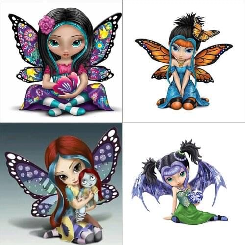 5D Diamond Painting Elf Girl Full Round Drill Mosaic Cartoon Rhinestone Kit Painting DIY Embroidery Handmade Home Decr 30x30cm