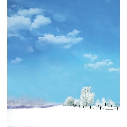 5x7ft Blue Sky Snow Tree Photography Backdrops Photo Props Studio Background