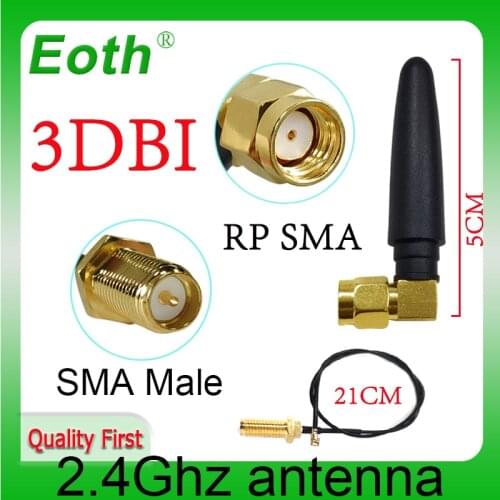 2.4Ghz antenna Wifi Antenna 3dbi RP-SMA Connector 2.4 ghz antenne 2.4G wifi antena router IPX 1 to SMA pigtail Extension Cable