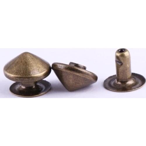 Free shipping 1000sets Punk Stylish Cone Cap steam Stud Rivet Fit Costume Shoes Bags Craft 9mm