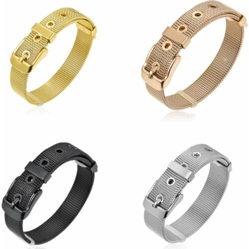 50Pcs/Lot 6mm 8mm 10mm Stianless Steel Mesh Bracelet Women Men Watch Wristband Fit Slide Letter Charms DIY Jewelry Gift