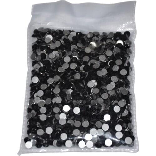 1440pcs Black Nail Crystals Rhinestones Multi-size Flatback Bottom Glass Gems Accessories DIY Nail Art 3D Decoration