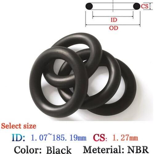 CS 1.27mm Fluoro Rubber O-Ring 10pcs Washer Seals Plastic gasket Silicone ring film oil and water seal gasket NBR material Ring