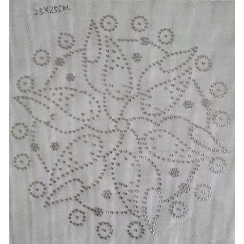 Flower Sticker rhinestones patch designs iron on transfer hot fix rhinestone transfer motifs iron on applique patches shirt