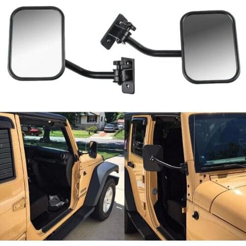 Doors Off Mirrors For Jeep Wrangler Tj, Jk, Lj Quick Release Side Mirrors Black 2Pack