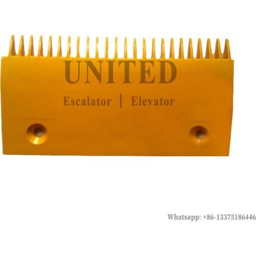 EscEscalator Yellow Plastic Comb Plate SMR313609 57431856 L202.9mm W107mm Hole Space 145mm 22Teeth LEFT