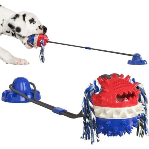 Dog Toys Silicon Suction Cup Tug Interactive Dog Ball Fidget Toys Pet Chew Bite Tooth Cleaning Toothbrush Feeding Pet Supplies