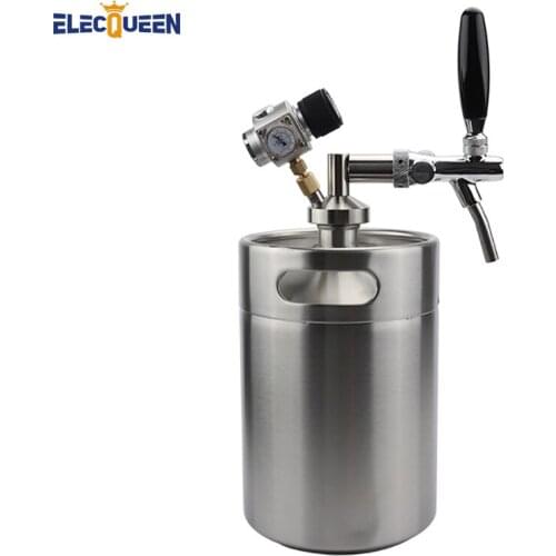 Stainless Mini Growler Spears Beer Spear With Adjustable Tap Faucet with CO2 Injector Premium for 3.6L 4L 5L Beer Growlers