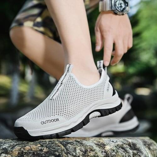 Outdoor Men Trekking Shoes Mesh Breathable Walking Sneakers Comfortable Beach Water Shoes Anti-Slip Climbing Hiking Trainer 48