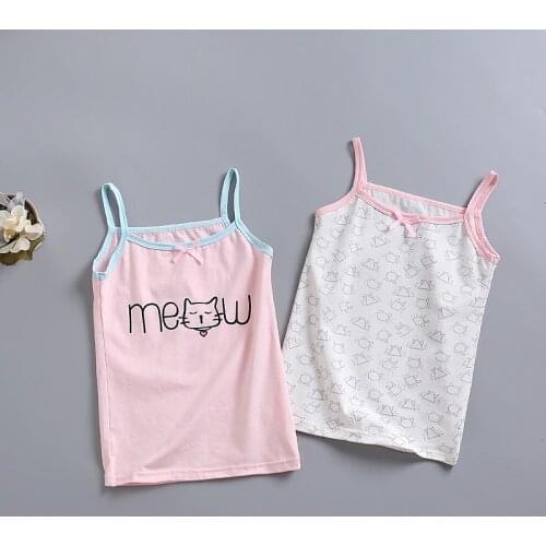 Summer 2020 Girls Tank Tops Kids Underwear Cotton Children Undershirt Girl Singlet Teenager Camisole 2-10years