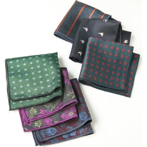 Linbaiway Polyester Hankerchief Scarves for Mens Suit Vintage Hankies Mens Pocket Square Adult Paisley Printed Towel Custom LOGO