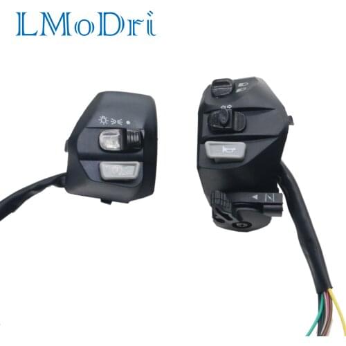 LMoDri Motorcycle Switches Horn Button Turn Signal Button Switch Control Electric Bike Scooter Handlebar Switch Light