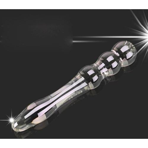 Hand Blown Glass Massager Dildos Smooth Curves Anal Butt Plug G-Spot Stimulator Dildo Massager for Female