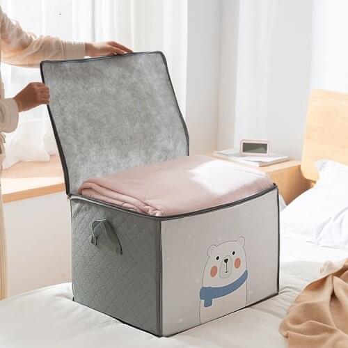 Cartoon Bear Collapsible Storage Bag Nonwoven environmental Organizer Clothes Blanket Baby Toy Basket Container Quilt Travel Bag