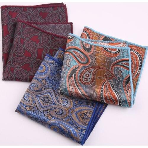 Famous Brand Pocket Square Men British Paisley Pocket Square Handkerchief Towels Scarves For Man Chest Towel Suit Accessories