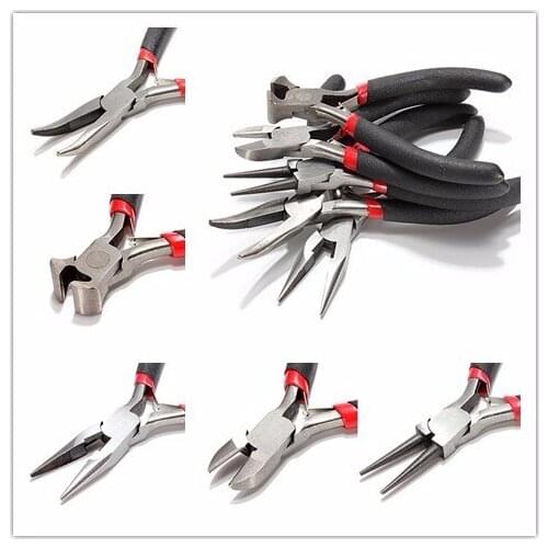 5 Jewelry Mini Pliers Set Tool Kit Knife Chain Round Needle Nose Bead Making Repair Tool Kit Hand Tool