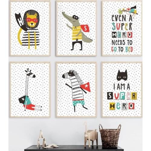 Lion Crocodile Monkey Giraffe Zebra Cat Quote Wall Art Canvas Painting Nordic Posters And Prints Wall Pictures Kids Room Decor