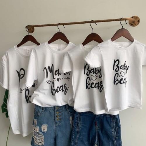 Sunfiz YF New Arrival Family Look Summer Baby/mama Bear Pattern Family Tee Mom Daughter Son Clothes Top Tee Family Outfits
