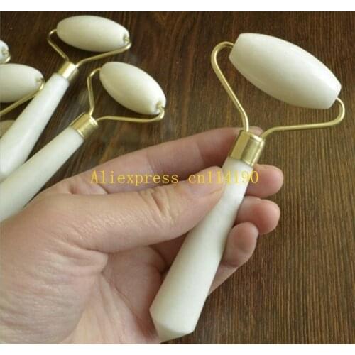 Wholesale Facial Relaxation Slimming Tool White Natural Jade Roller Massager For Face jade massage stone