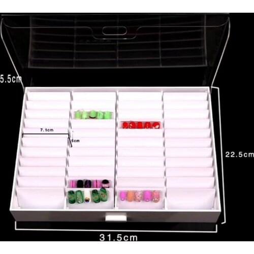 Clear Jewelry Box Compartments Organizer Nail Art Storage Case Salon Tools