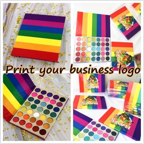 35 Colors Rainbow Eyeshadow Palette Bright Shades Matte Shimmer Glitter Makeup Eye Shadow Pallete Private Label Cosmetics custom
