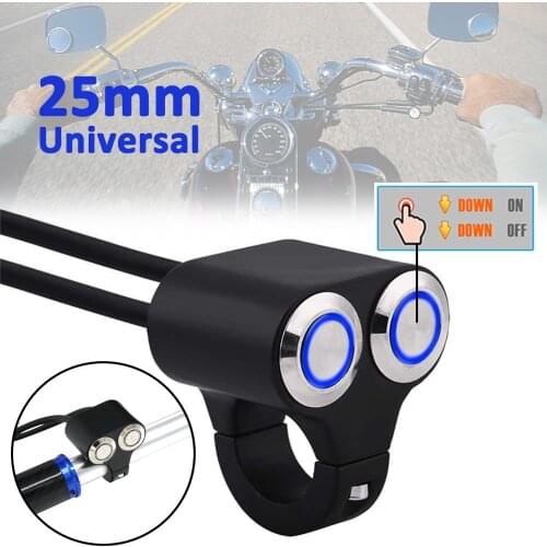 25mm Off-road Bike Handlebar Switch ON/OFF Motocross Manual-Return Latching Accessories Motorcycle Steering Wheel Buttons Switch