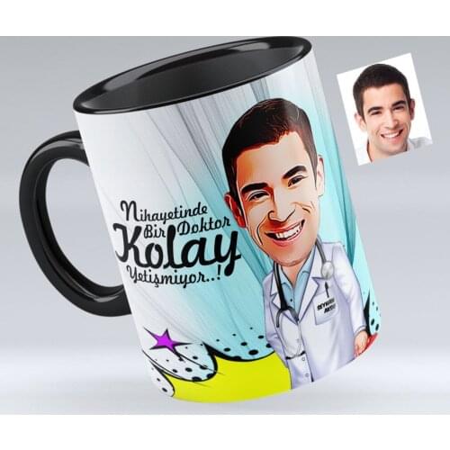 Personalized Mr Doctor Caricature Of Black Mug cup-6