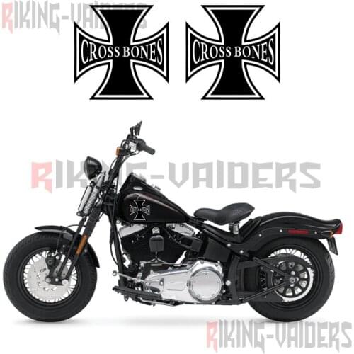 Custom Cross Decals Fuel Tank Stickers Fender Sticker For Harley Softail Cross Bones