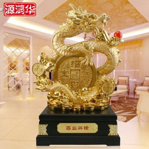 Gold plating ornaments Ruixiang hundred industry is booming dragon totem resin craft ornaments crafts gifts business gifts